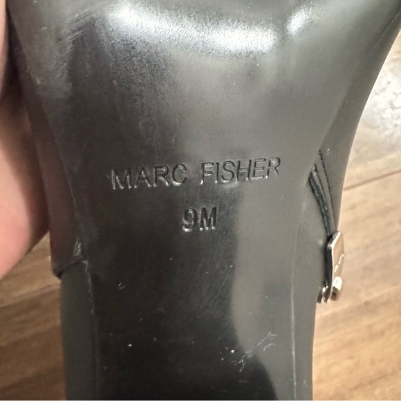 Marc fisher women’s Fellie leather Elegant Black Ankle Boots 9M - Picture 7 of 7